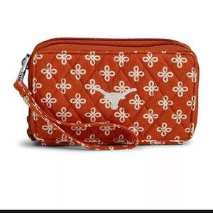 New Vera Bradley University of Texas Longhorns RIFD Crossbody Purse Wallet